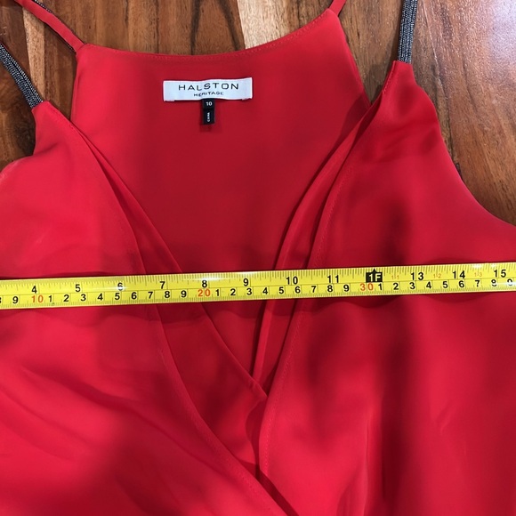 TRENDING SALE Halston Heritage red evening top size 10.. - Picture 6 of 11